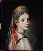Gandolfi, Mauro - Portrait of a Young woman in Sarafan and Kokoshnik