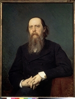 Kramskoi, Ivan Nikolayevich - Portrait of the author Mikhail Saltykov-Shchedrin (1826-1889)