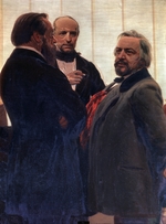 Repin, Ilya Yefimovich - The composers Vladimir Odoevsky, Mily Balakirev and Mikhail Glinka (Detail of the painting Slavonic composers)