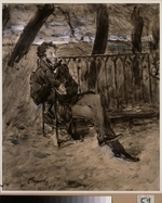 Serov, Valentin Alexandrovich - The poet Alexander Pushkin in a park