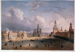 Hostein, Edouard Jean Marie - View of the Red Square in Moscow