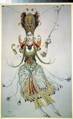 Bakst, Léon - Firebird. Costume design for the ballet The Firebird (L'oiseau de feu) by I. Stravinsky