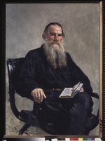 Repin, Ilya Yefimovich - Portrait of the author Count Lev Nikolayevich Tolstoy (1828-1910)