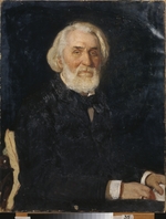 Repin, Ilya Yefimovich - Portrait of the author Ivan Sergeyevich Turgenev (1818-1883)