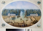 Charlemagne, Jules - View of the Grand Cascade from terrace of the Grand Peterhof Palace