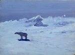 Borisov, Alexander Alexeyevich - Moonlit night. Polar bear hunting