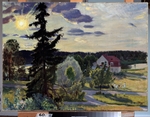 Kustodiev, Boris Michaylovich - Evening landscape