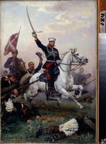 Dmitriev-Orenburgsky, Nikolai Dmitrievich - General Mikhail Dmitriyevich Skobelev (1843-1882) on horseback