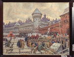 Vasnetsov, Appolinari Mikhaylovich - Ancient Moscow. Departure after a fist fighting