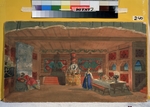 Kustodiev, Boris Michaylovich - Stage design for the opera The Tsar's Bride by N. Rimsky-Korsakov