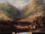 Russian master - Emperor Alexander II with the Army in the Caucasian mountains