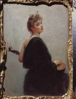 Stepanov, Klavdi Petrovich - Woman with a Mandolin