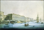 Beggrov, Karl Petrovich - View of the Palace Embankment in St. Petersburg