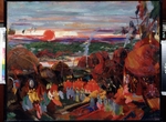 Fedorovsky, Fyodor Fyodorovich - The Polovtsian camp. Stage design for the opera Prince Igor by A. Borodin