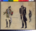 Vrubel, Mikhail Alexandrovich - Costume design for the opera Queen of spades by P. Tchaikovsky