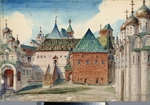 Polenov, Vasili Dmitrievich - Coronation. Stage design for the opera Boris Godunov by M. Musorgsky