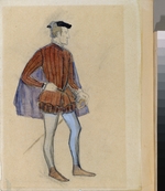 Ulyanov, Nikolai Pavlovich - Costume design for the theatre play The Miserly Knight by A. Pushkin