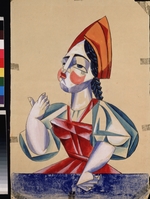 Popova, Lyubov Sergeyevna - Costume design for the theatre play The Tale of the Priest and of his Workman Balda by A. Pushkin