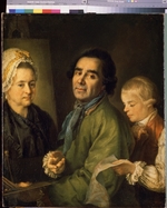 Drozhdin, Petro Semyonovich - Portrait of the artist Alexei P. Antropov (1716-1795) with his son