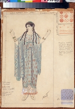 Bakst, Léon - Lady-in-waiting. Costume design for the drama Hippolytus by Euripides