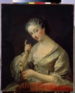 Van Loo, Louis Michel - Lady with a bird