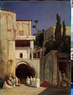 Decamps, Alexandre Gabriel - Before a Mosque in Cairo