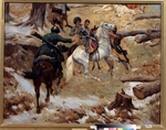 Roubaud, Franz - Death of the major general Nikolay Sleptsov on a fight in Chechnya on 10 December 1851