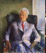 Williams, Pyotr Vladimirovich - Portrait of the writer, producer and director of films Olexandr Dovzhenko (1894-1956)