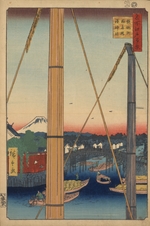 Hiroshige, Utagawa - The Harbor Shrine and Inari Bridge at Teppozu (One Hundred Famous Views of Edo)