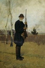 Dmitriev-Orenburgsky, Nikolai Dmitrievich - Portrait of the author Ivan S. Turgenev (1818-1883) hunting