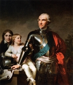Lampi, Johann-Baptist von, the Elder - Portrait of Count Stanislaw Szczesny Potocki (1753-1805), Knight of the Order of the White Eagle, with his sons