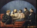Karatygin, Pyotr Andreyevich - The composer Michail I. Glinka (1804-1857) and his Friends (Group portrait of K. Briullov, M. Glinka, Y. Yanenko, N. Kukolnik an