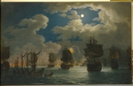 Hackert, Jacob Philipp - The naval Battle of Chesma on the night 26 July 1770