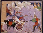 Iranian master - Esfandiyar murders Simurgh (Manuscript illumination from the epic Shahname by Ferdowsi)