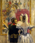 Ulyanov, Nikolai Pavlovich - Poet Alexander Pushkin with his wife in the Imperial Anichkov Palace