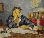 Ulyanov, Nikolai Pavlovich - Portrait of the poet Alexander Sergeyevich Pushkin (1799-1837)