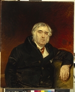Briullov, Karl Pavlovich - Portrait of the fabulist Ivan A. Krylov (1769-1844)