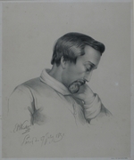 Kietz, Ernst Benedikt - Portrait of the poet Heinrich Heine (1797-1856)