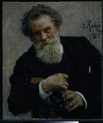 Repin, Ilya Yefimovich - Portrait of the author Vladimir Korolenko (1853-1921)