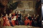 Largillière, Nicolas, de - Provost and Municipal Magistrates of Paris Discussing the Celebration of Louis XIV's Dinner at the Hotel de Ville after his Reco