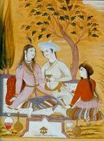 Mu'in Musavvir - Amorous Couple and a Servant