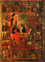 Russian icon - The Hospitality of Abraham (Old Testament Trinity)