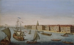 Makhaev, Mikhail Ivanovich - View of the Neva Downstream between the Winter Palace and the Academy of Sciences (Right part)