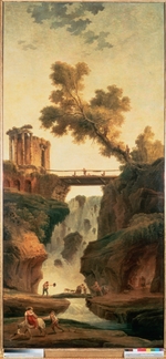 Robert, Hubert - Landscape with waterfall