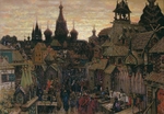 Vasnetsov, Appolinari Mikhaylovich - Ancient Moskow. Street in Kitay-gorod in the 17 century