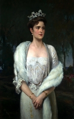Makovsky, Alexander Vladimirovich - Portrait of Empress Alexandra Fyodorovna of Russia (1872-1918), the wife of Tsar Nicholas II