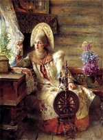 Makovsky, Konstantin Yegorovich - Boyar's Wife at the Window