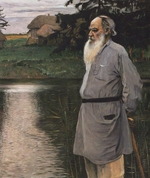Nesterov, Mikhail Vasilyevich - Portrait of the author Count Lev Nikolayevich Tolstoy (1828-1910)