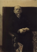 Kustodiev, Boris Michaylovich - Portrait of the author Fyodor Sologub (1863-1927)