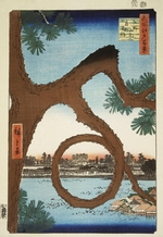 Hiroshige, Utagawa - The Moon Pine on the Temple Precincts at Ueno (One Hundred Famous Views of Edo)